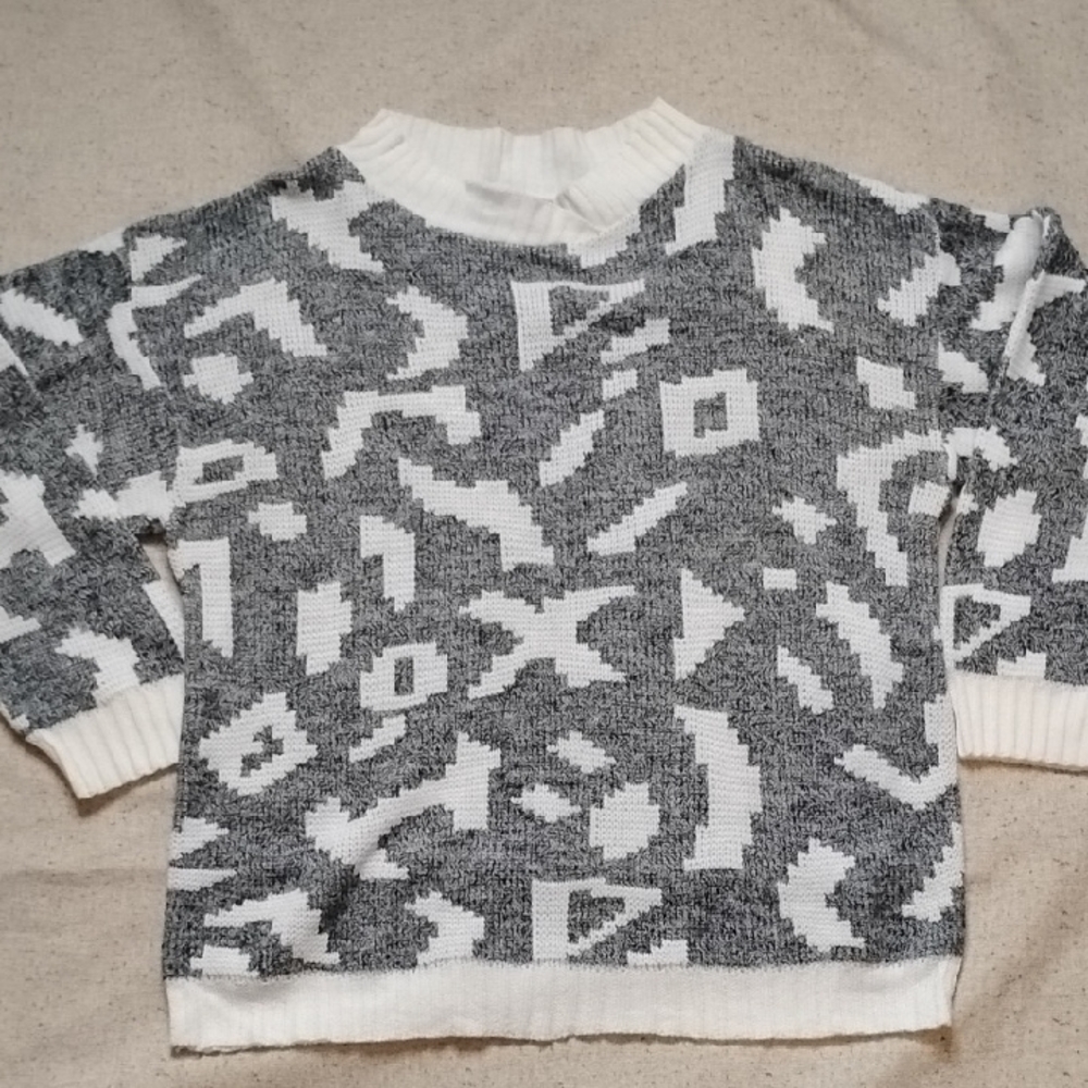 Jolie Black and White Knit Sweater